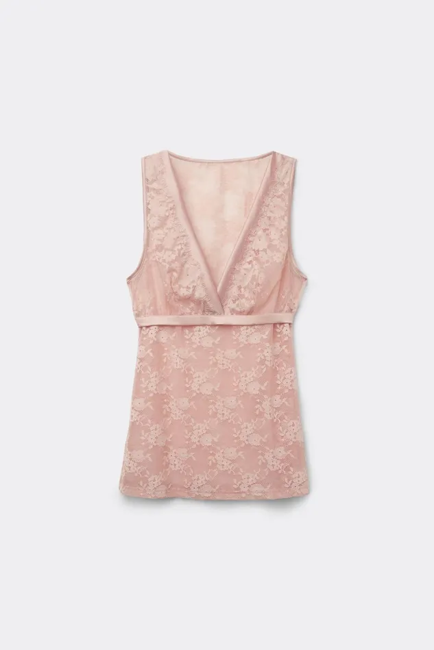 Intimissimi Camisoles Tank Tops Women Satin Meets Lace Tank Top In Lace Pale Pink 655j 8211 Cameo Rose