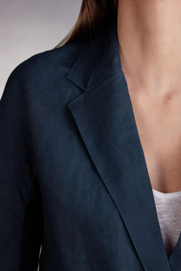 Intimissimi Cardigans Jackets Women Linen Cloth Double Breasted Jacket Blue 243j 8211 Sailor Blue