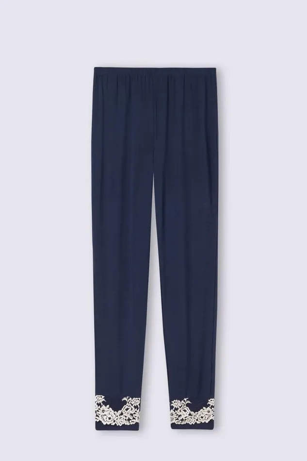 Intimissimi Long Pajamas Women Pretty Flowers Full Length Cuffed Modal Pants Blue 347i 8211 Deep Bluevanilla