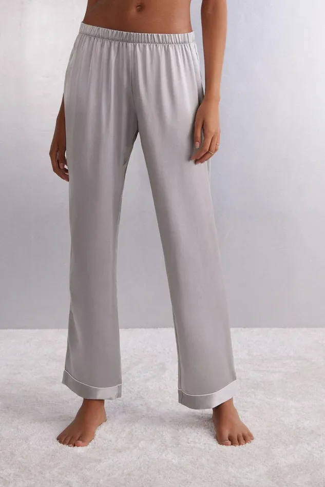 Intimissimi Long Pajamas Women Silk Satin Pajama Pants Pale Grey 347j 8211 Ice Grey Intimissimi Long Pajamas Women Silk Satin Pajama Pants Pale Grey 347j 8211 Ice Grey