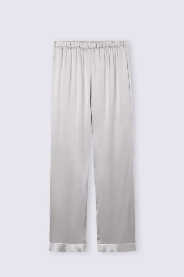 Intimissimi Long Pajamas Women Silk Satin Pajama Pants Pale Grey 347j 8211 Ice Grey
