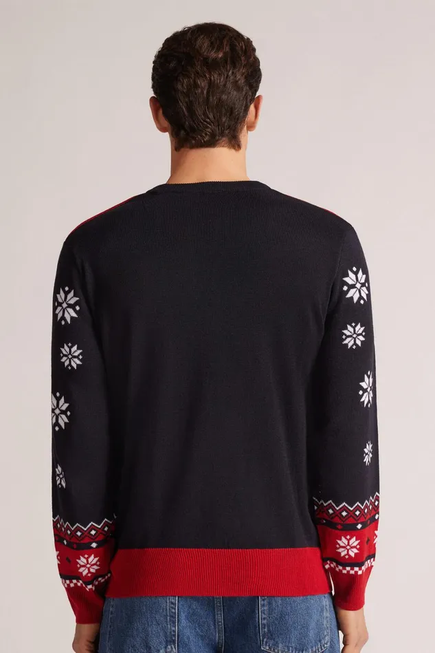 Intimissimi Long Sleeve Tops Men Christmas Sweatshirt With Christmas Tree 724j 8211 Blu Notterosso