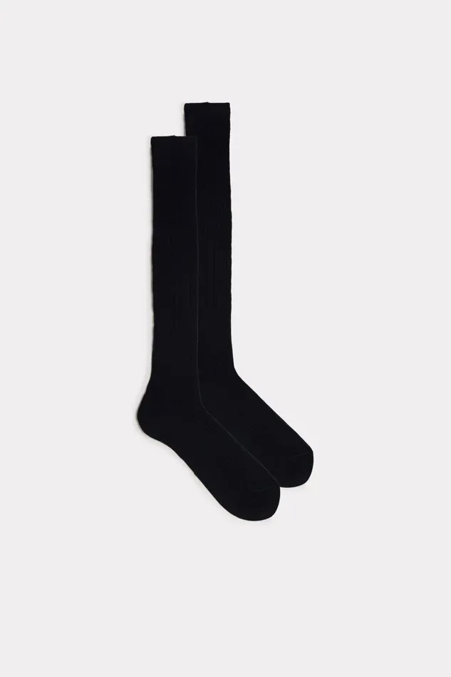 Intimissimi Long Socks Men Tall Ribbed Egyptian Cotton Socks Blue 016 8211 Blue Intimissimi Long Socks Men Tall Ribbed Egyptian Cotton Socks Blue 016 8211 Blue