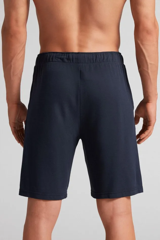 Intimissimi Pants Men Modal And Silk Piqu Shorts Blue 800 8211 Blu Notte