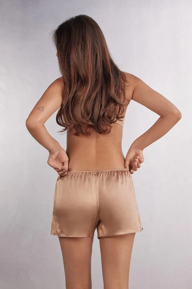 Intimissimi Short Pajamas Women Smooth SilkSatin Shorts Natural 163i 8211 Satin Pink