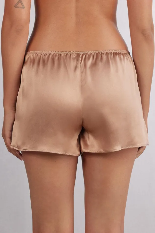 Intimissimi Short Pajamas Women Smooth SilkSatin Shorts Natural 163i 8211 Satin Pink