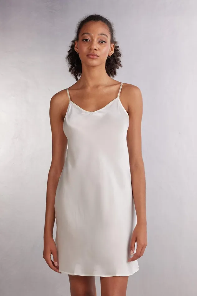 Intimissimi Slips Babydolls Women Silk Slip Ivory 2127 8211 Talc White