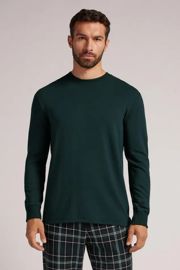 Intimissimi Sweatshirts Men Long Sleeve Top In Modal Fleece Green 132j 8211 Verde Scuro Intimissimi Sweatshirts Men Long Sleeve Top In Modal Fleece Green 132j 8211 Verde Scuro