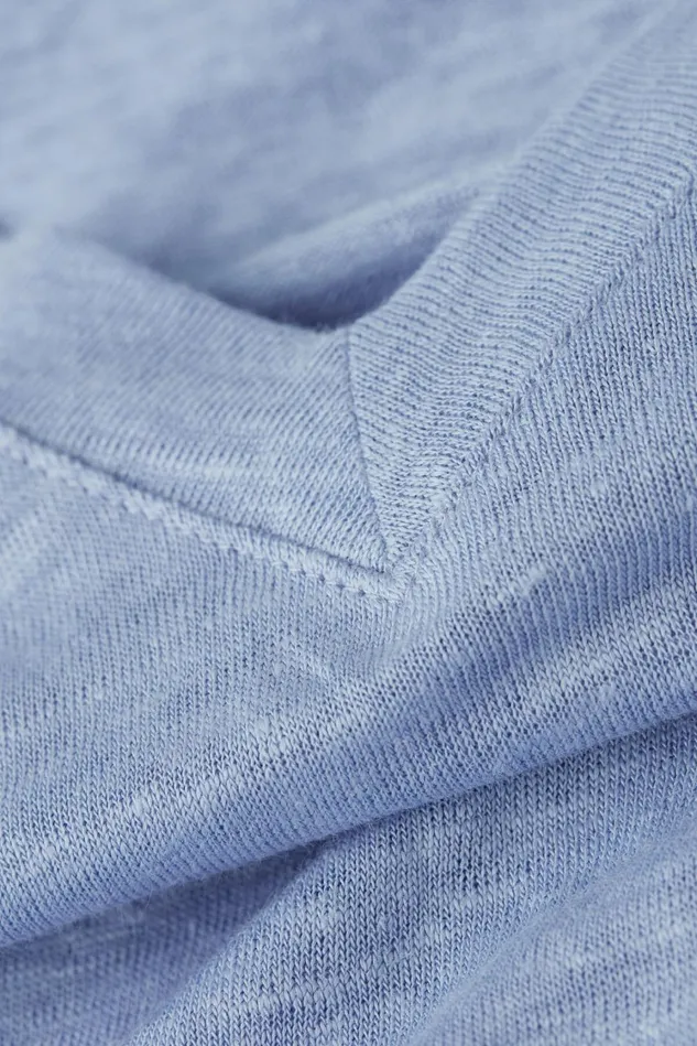 Intimissimi TShirt Women Linen VNeck Short Sleeve Top Light Blue 550j 8211 Dreamy Blue