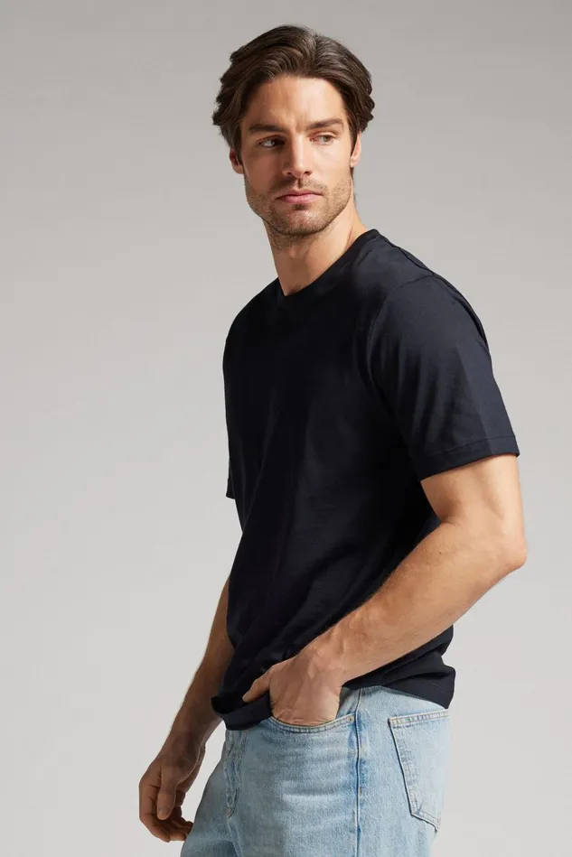 Intimissimi TShirts Polos Men Extrafine Superior Cotton Regular Fit TShirt Black 019 8211 Black