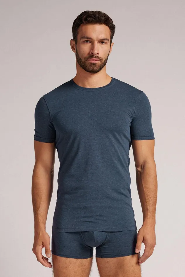 Intimissimi TShirts Polos Men Stretch Superior Cotton TShirt Blue 3120 8211 Blu Ink Melange Intimissimi TShirts Polos Men Stretch Superior Cotton TShirt Blue 3120 8211 Blu Ink Melange