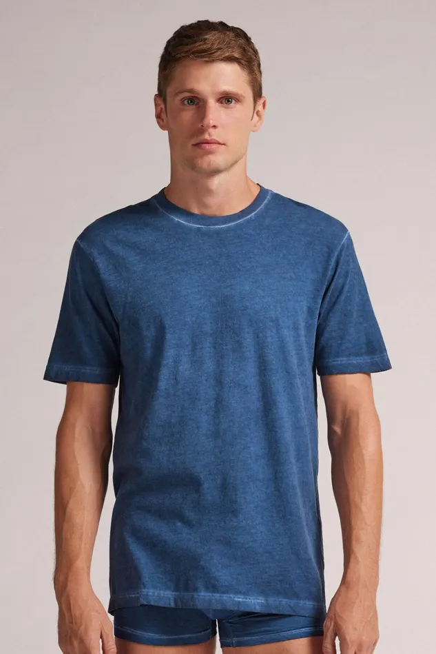 Intimissimi TShirts Polos Men Washed Collection Cotton TShirt Blue 680j 8211 Dark Denim Washed Intimissimi TShirts Polos Men Washed Collection Cotton TShirt Blue 680j 8211 Dark Denim Washed