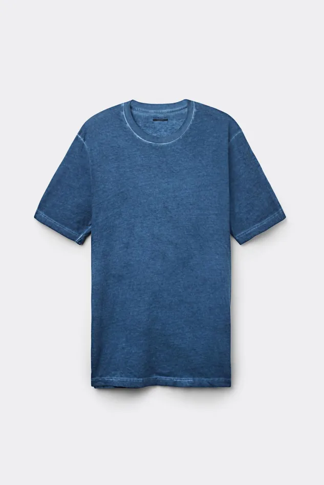 Intimissimi TShirts Polos Men Washed Collection Cotton TShirt Blue 680j 8211 Dark Denim Washed