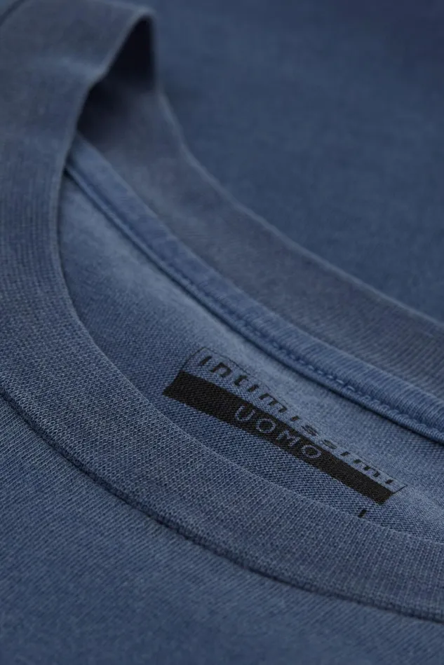 Intimissimi TShirts Polos Men Washed Collection Cotton TShirt Blue 696j 8211 Blue Stone Delave039