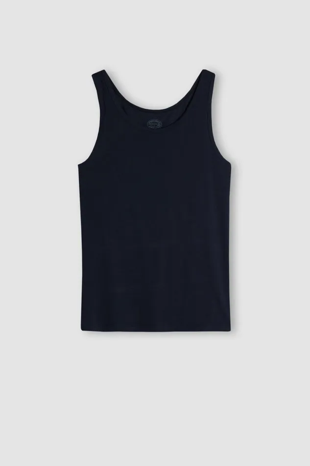Intimissimi Tank Tops Undershirts Men Round Neck Tank Top In Stretch Superior Cotton Blue 800 8211 Blu Notte