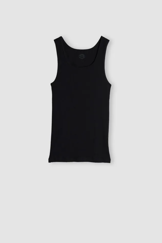 Intimissimi Tank Tops Undershirts Men Superior Cotton Ribbed Tank Top Black 019 8211 Black