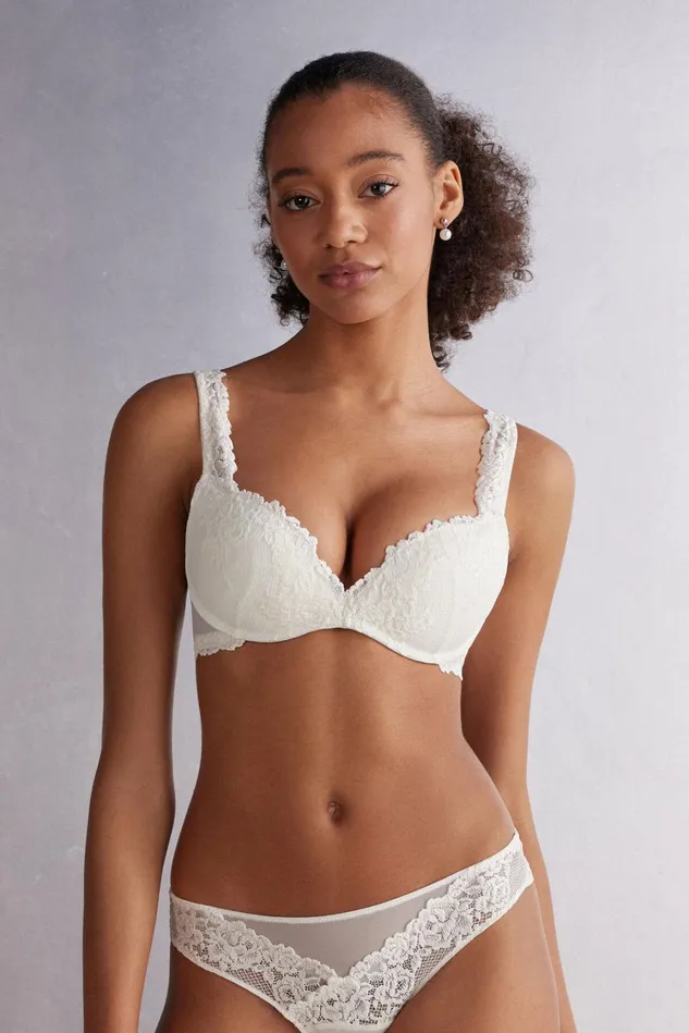 Intimissimi Wireless Women Pretty Flowers Gioia Super PushUp Bra Ivory 2127 8211 Talc White Intimissimi Wireless Women Pretty Flowers Gioia Super PushUp Bra Ivory 2127 8211 Talc White