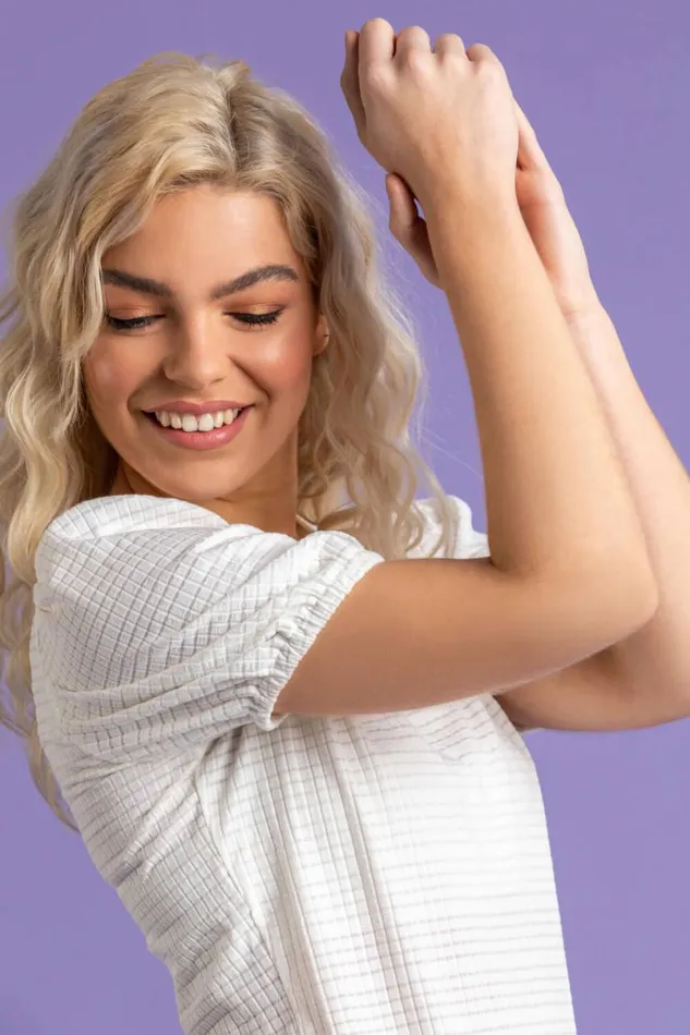 Ivory Textured Puff Sleeve Jersey Top Women Roman Tops