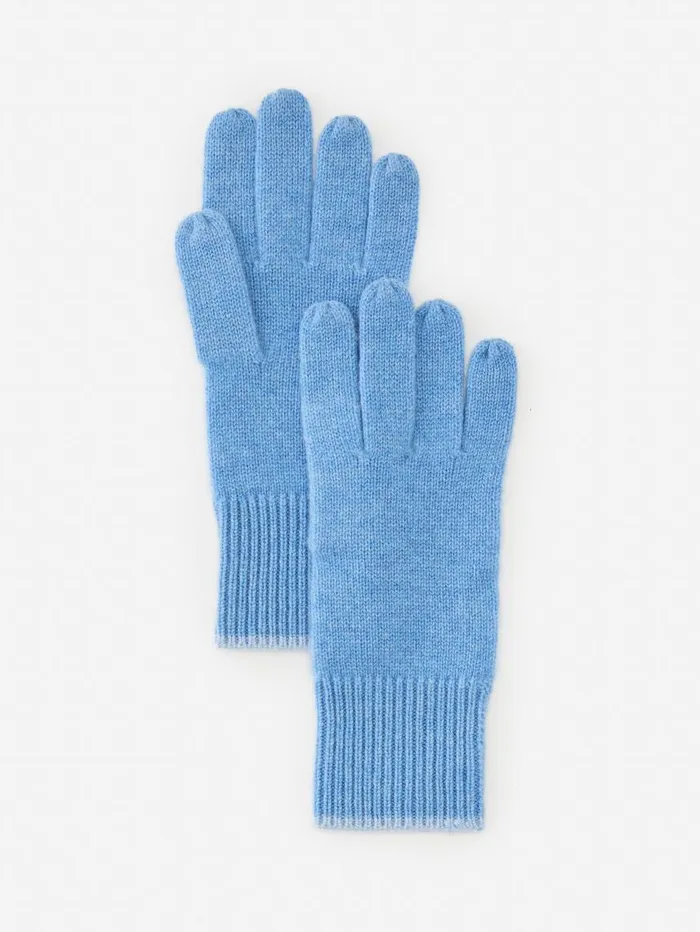 JMcLaughlin Banff Cashmere Gloves Medium Bluelight Heather Blue Women Hats and Gloves