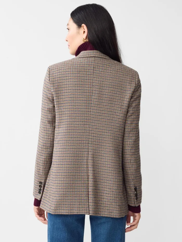JMcLaughlin Bleecker Blazer In Houndstooth Light Tanbrowndenim Women Jackets and Outerwear JMcLaughlin Bleecker Blazer In Houndstooth Light Tanbrowndenim Women Jackets and Outerwear