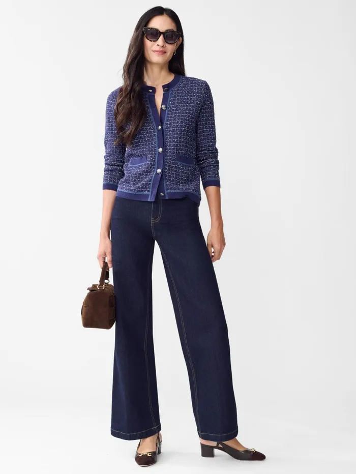 JMcLaughlin Cecille Cardigan Denim Women Sweaters JMcLaughlin Cecille Cardigan Denim Women Sweaters