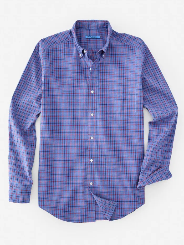JMcLaughlin Collis Classic Fit Shirt In Mini Plaid Bluenavyred Men Shirts JMcLaughlin Collis Classic Fit Shirt In Mini Plaid Bluenavyred Men Shirts