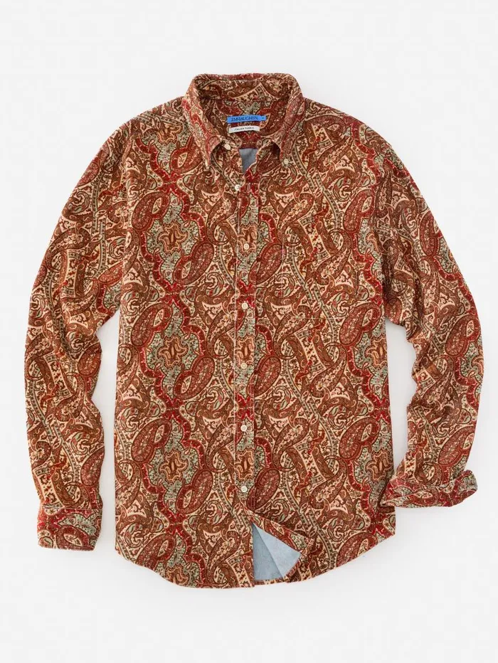 JMcLaughlin Collis Classic Fit Shirt In Paisley Brownburgundytan Men Shirts JMcLaughlin Collis Classic Fit Shirt In Paisley Brownburgundytan Men Shirts