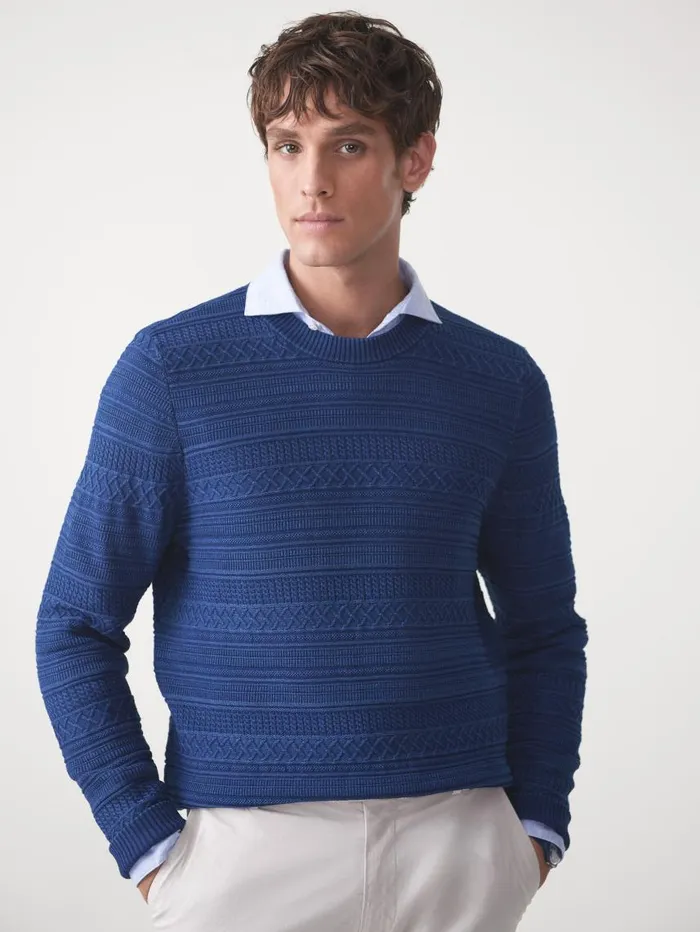 JMcLaughlin Dennis Sweater Indigo Men Sweaters