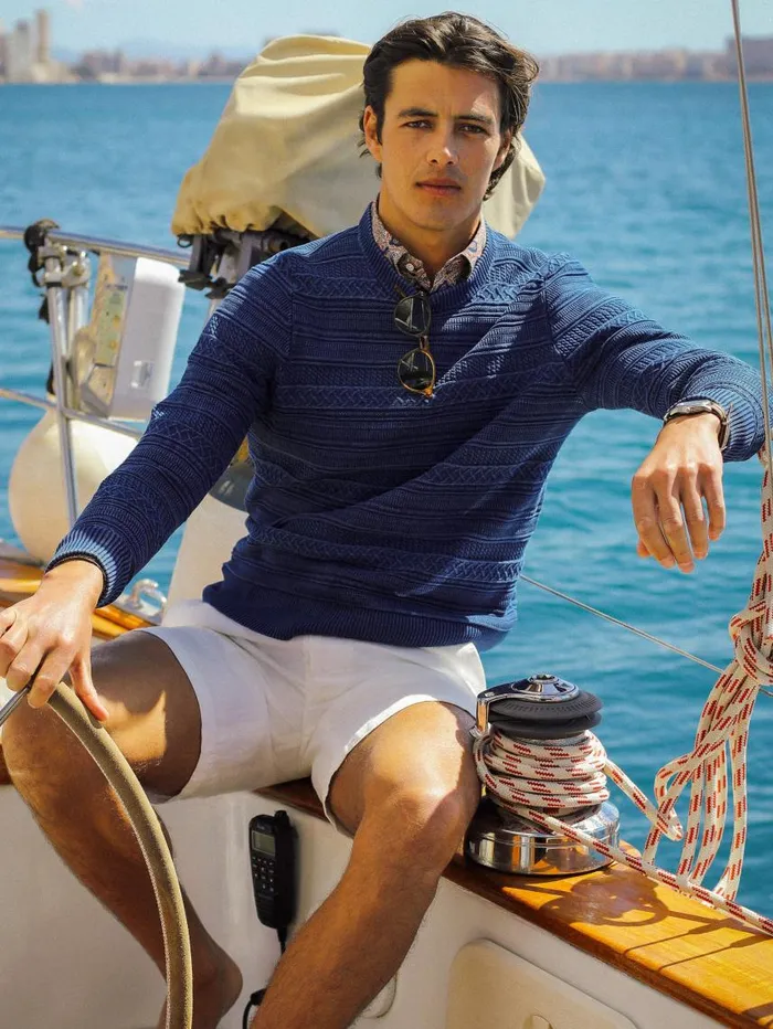 JMcLaughlin Dennis Sweater Indigo Men Sweaters JMcLaughlin Dennis Sweater Indigo Men Sweaters
