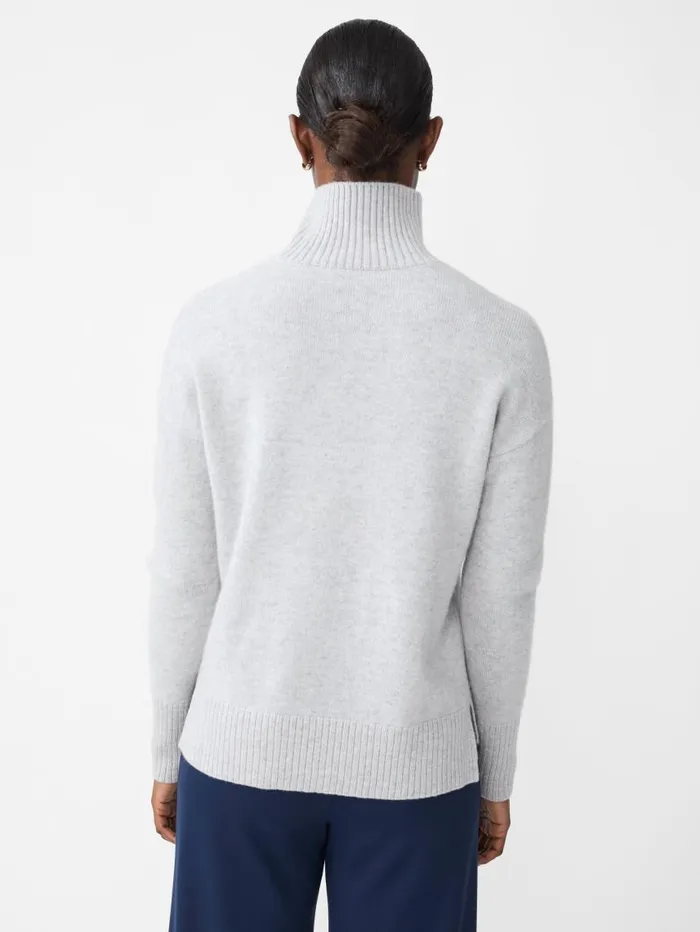 JMcLaughlin Dina Cashmere Turtleneck Light Heather Gray Women Sweaters JMcLaughlin Dina Cashmere Turtleneck Light Heather Gray Women Sweaters