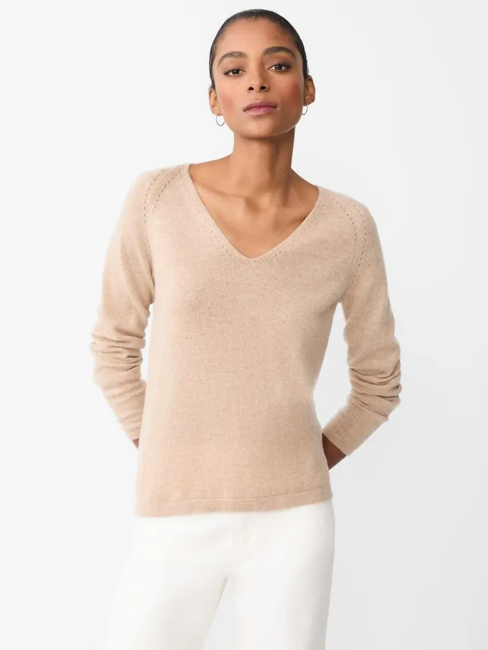 JMcLaughlin Hartley Cashmere Sweater Heather Beach Sand Women Sweaters JMcLaughlin Hartley Cashmere Sweater Heather Beach Sand Women Sweaters
