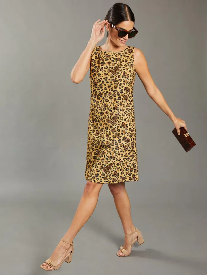 JMcLaughlin Lizzi Dress In Leopard RSVP X Steven Stolman Tanblack Women Dresses JMcLaughlin Lizzi Dress In Leopard RSVP X Steven Stolman Tanblack Women Dresses