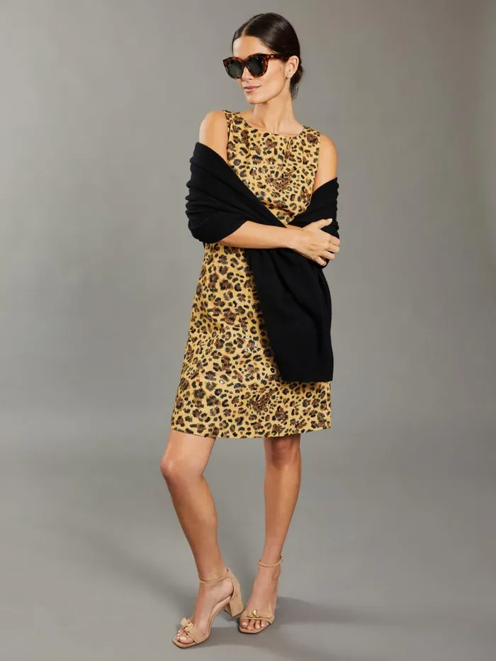 JMcLaughlin Lizzi Dress In Leopard RSVP X Steven Stolman Tanblack Women Dresses JMcLaughlin Lizzi Dress In Leopard RSVP X Steven Stolman Tanblack Women Dresses