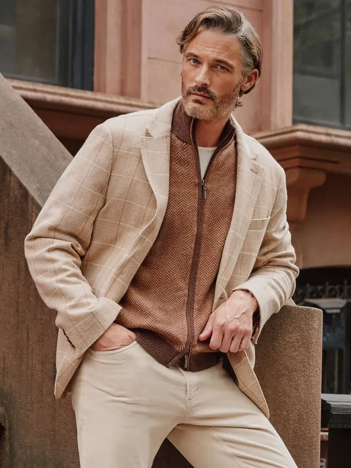 JMcLaughlin McCown Wool Sport Coat In Herringbone Off Whiteoatmeal Men Jackets and Outerwear JMcLaughlin McCown Wool Sport Coat In Herringbone Off Whiteoatmeal Men Jackets and Outerwear