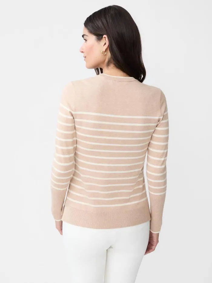 JMcLaughlin Poet Sweater In Stripe Cameloff White Women Sweaters JMcLaughlin Poet Sweater In Stripe Cameloff White Women Sweaters
