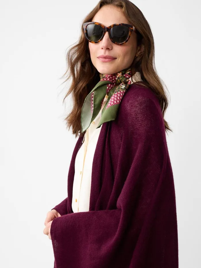 JMcLaughlin Rossi Cashmere Wrap Merlot Women Jackets and Outerwear JMcLaughlin Rossi Cashmere Wrap Merlot Women Jackets and Outerwear