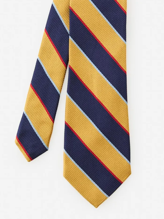 JMcLaughlin Silk Tie In Stripe Yellowblue Men Ties