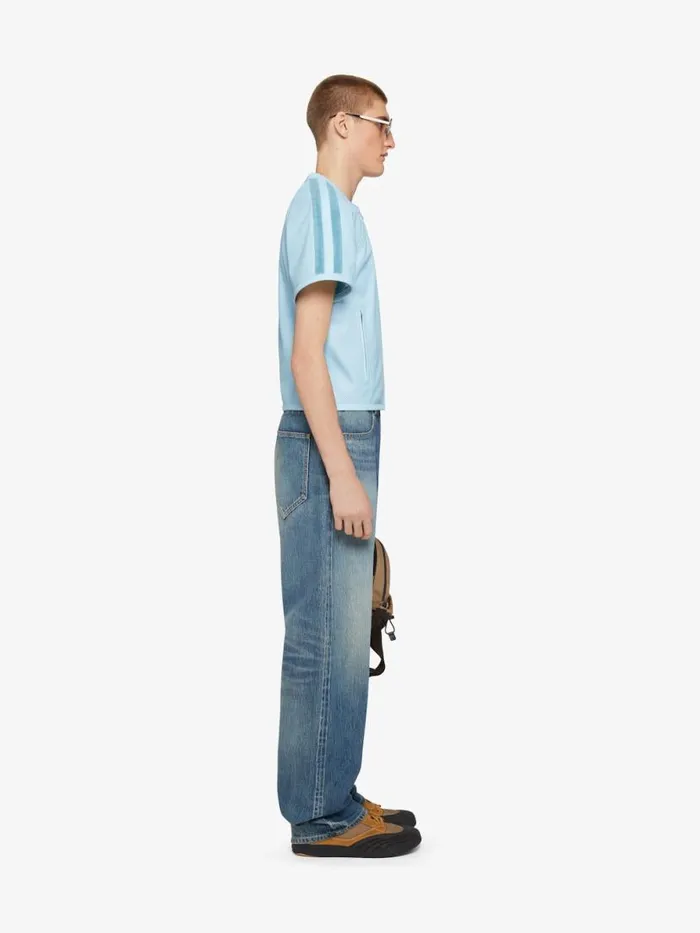 Jacket In Perforated Leather Sky Blue Men Givenchy Coats and Jackets