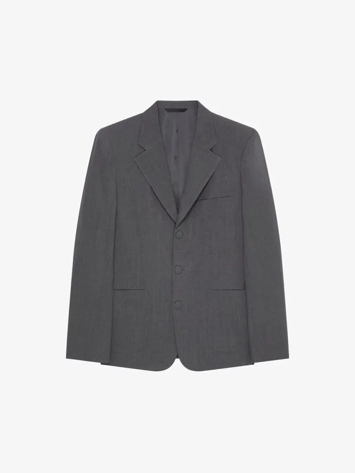 Jacket In Wool Medium Grey Men Givenchy Coats and Jackets