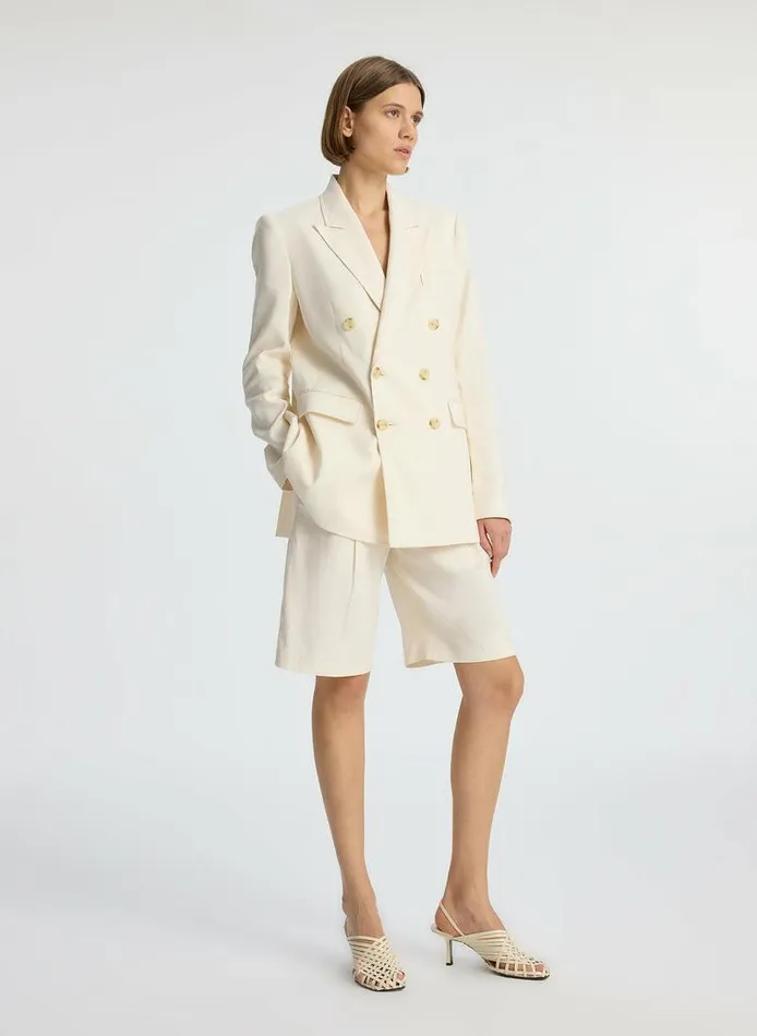 Jackets and Coats Women ALC Declan Stretch Linen Jacket Buttercream