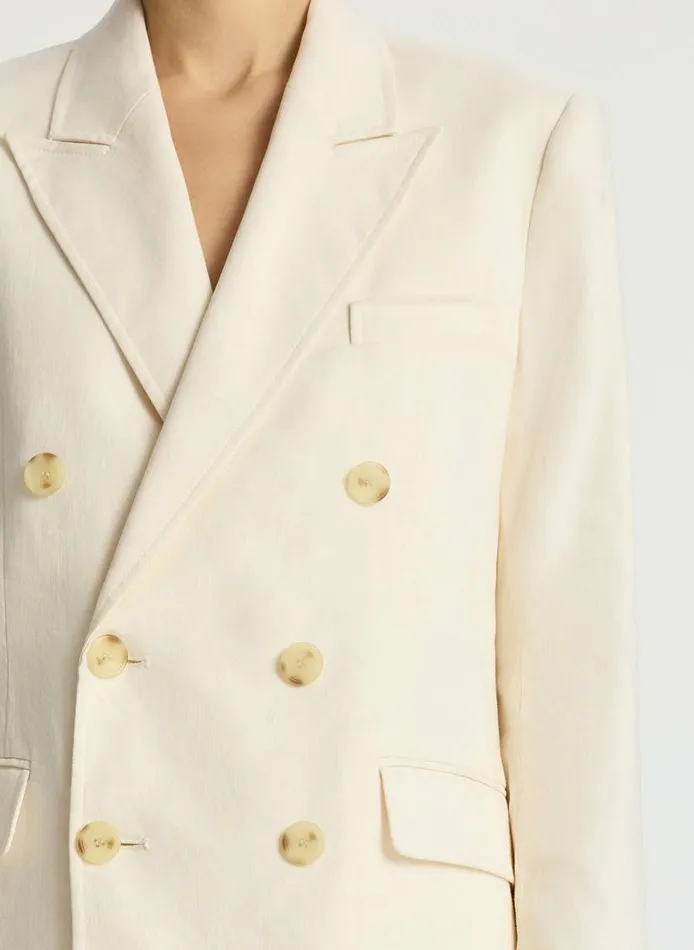 Jackets and Coats Women ALC Declan Stretch Linen Jacket Buttercream Jackets and Coats Women ALC Declan Stretch Linen Jacket Buttercream