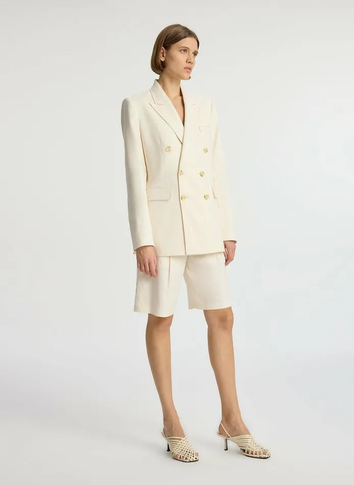 Jackets and Coats Women ALC Declan Stretch Linen Jacket Buttercream Jackets and Coats Women ALC Declan Stretch Linen Jacket Buttercream