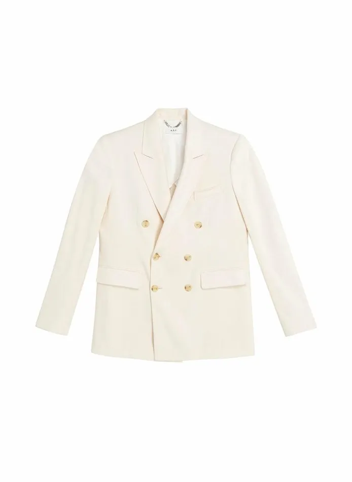 Jackets and Coats Women ALC Declan Stretch Linen Jacket Buttercream Jackets and Coats Women ALC Declan Stretch Linen Jacket Buttercream