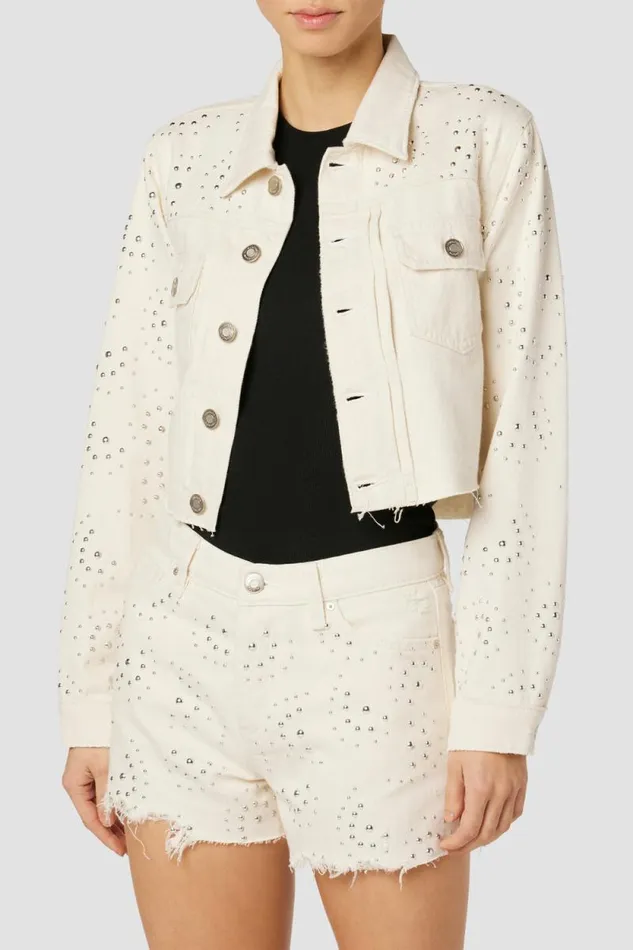 Jackets and Outerwear Women Hudson Jeans Lola Shrunken Jacket Star Studded