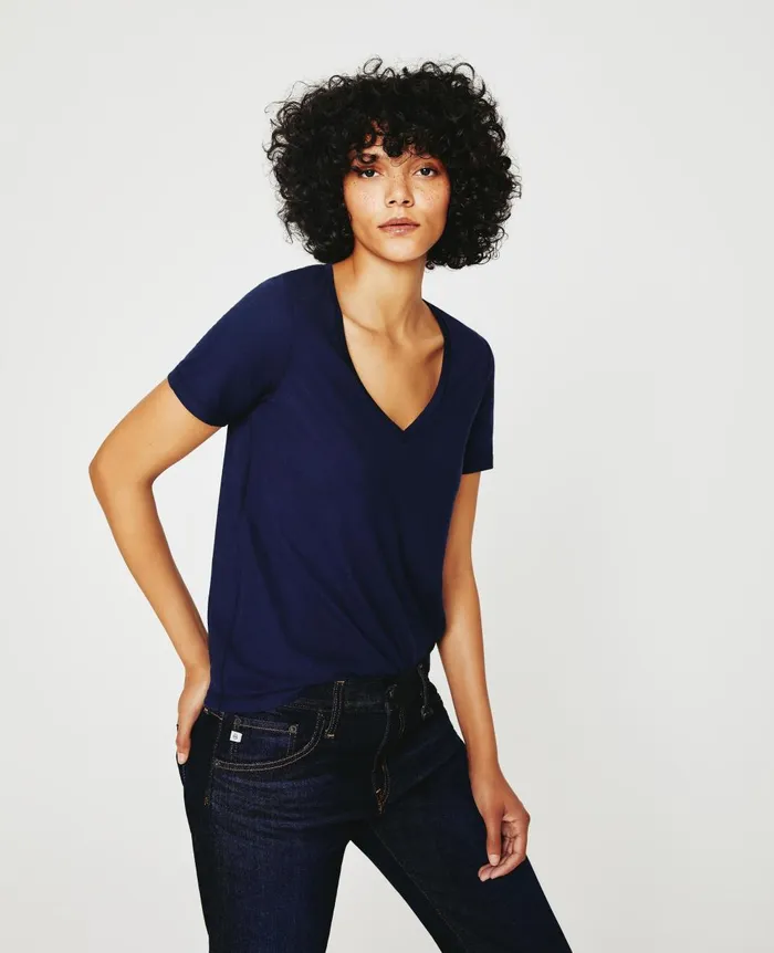 Jagger Vee Deep Navy Women AG Jeans Tees and Tanks