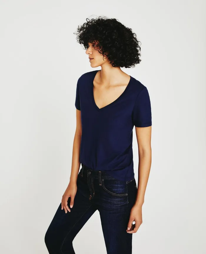 Jagger Vee Deep Navy Women AG Jeans Tees and Tanks Jagger Vee Deep Navy Women AG Jeans Tees and Tanks