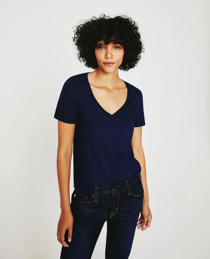 Jagger Vee Deep Navy Women AG Jeans Tees and Tanks Jagger Vee Deep Navy Women AG Jeans Tees and Tanks