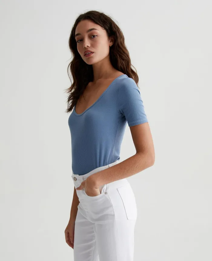 Jaxon Scoop Clear Skies Women AG Jeans Tops and Shirts Jaxon Scoop Clear Skies Women AG Jeans Tops and Shirts