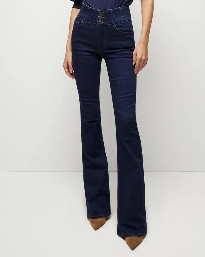 Jeans Shop Veronica Beard Beverly SkinnyFlare Jean Corset Waist Rodeo Rinse