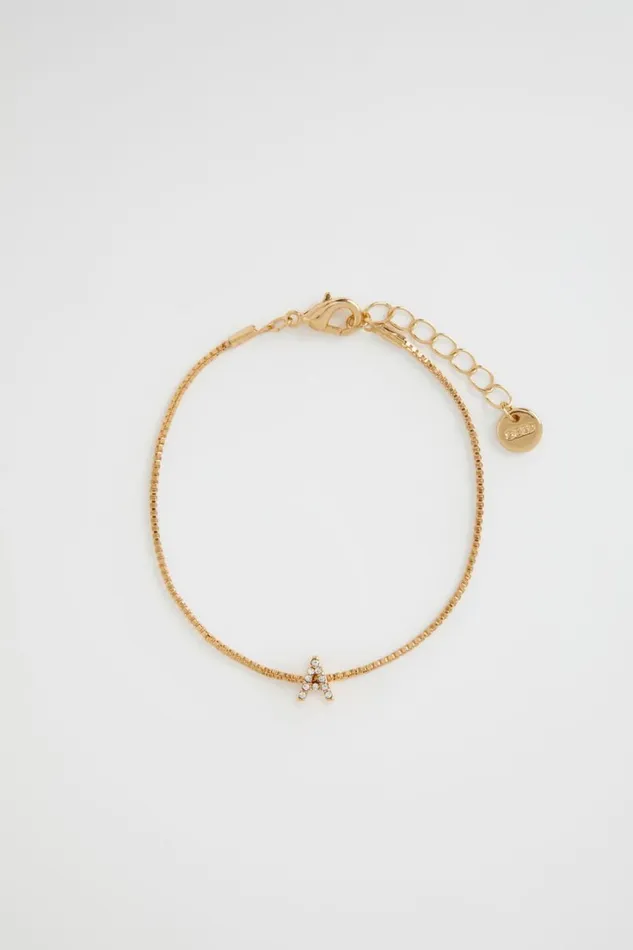 Jewellery Woman Seed Heritage Crystal Initial Bracelet A